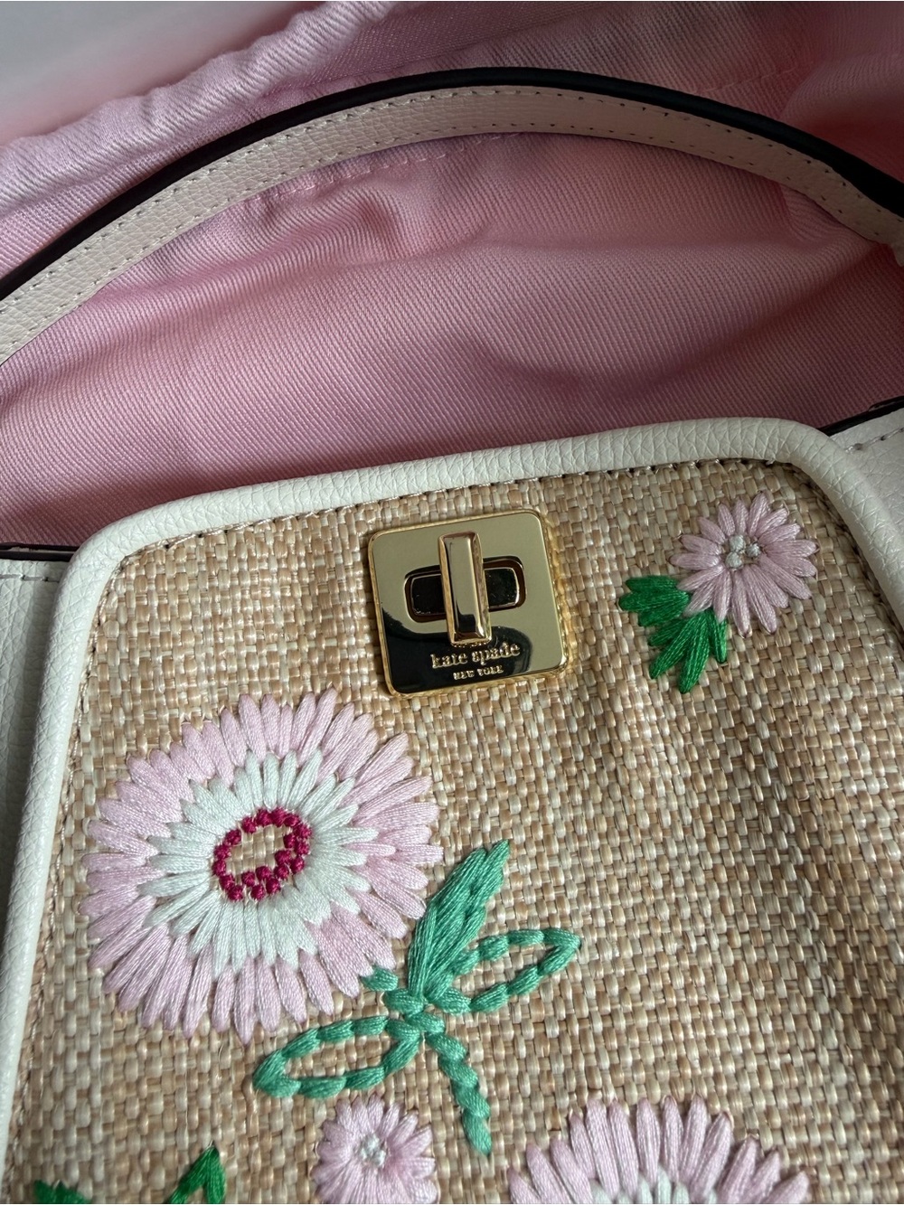 Kate Spade Phoebe Straw Small Top Handle Bag Festival Floral - Picture 4 of 8